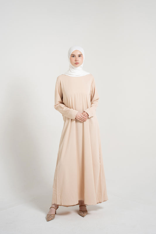 Decorative knitwear Abaya Set - Beige