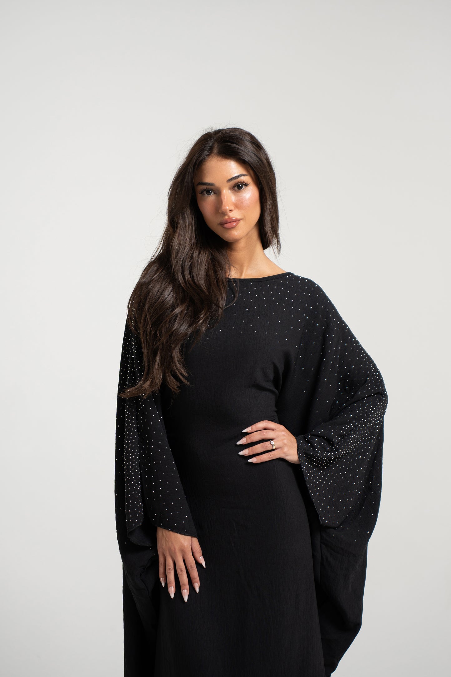 Butterfly Kaftan with Rhinestones - Black