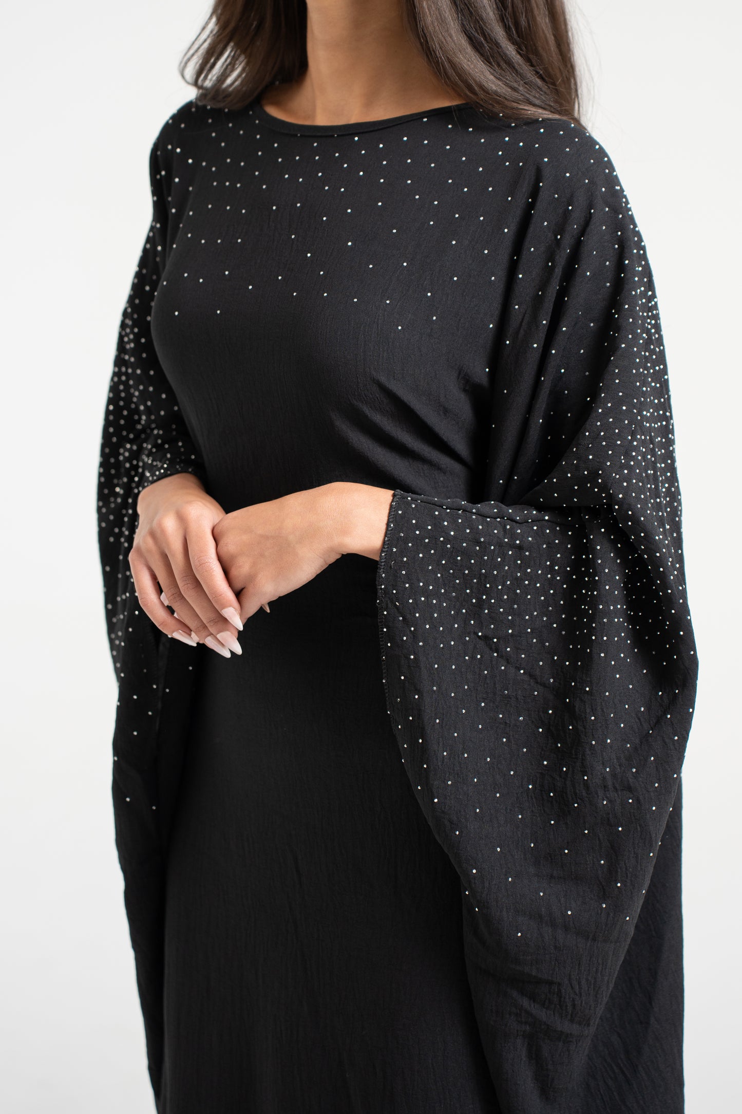 Butterfly Kaftan with Rhinestones - Black