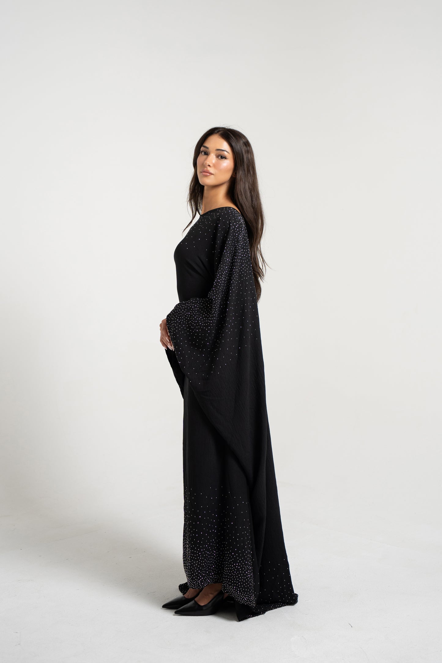 Butterfly Kaftan with Rhinestones - Black