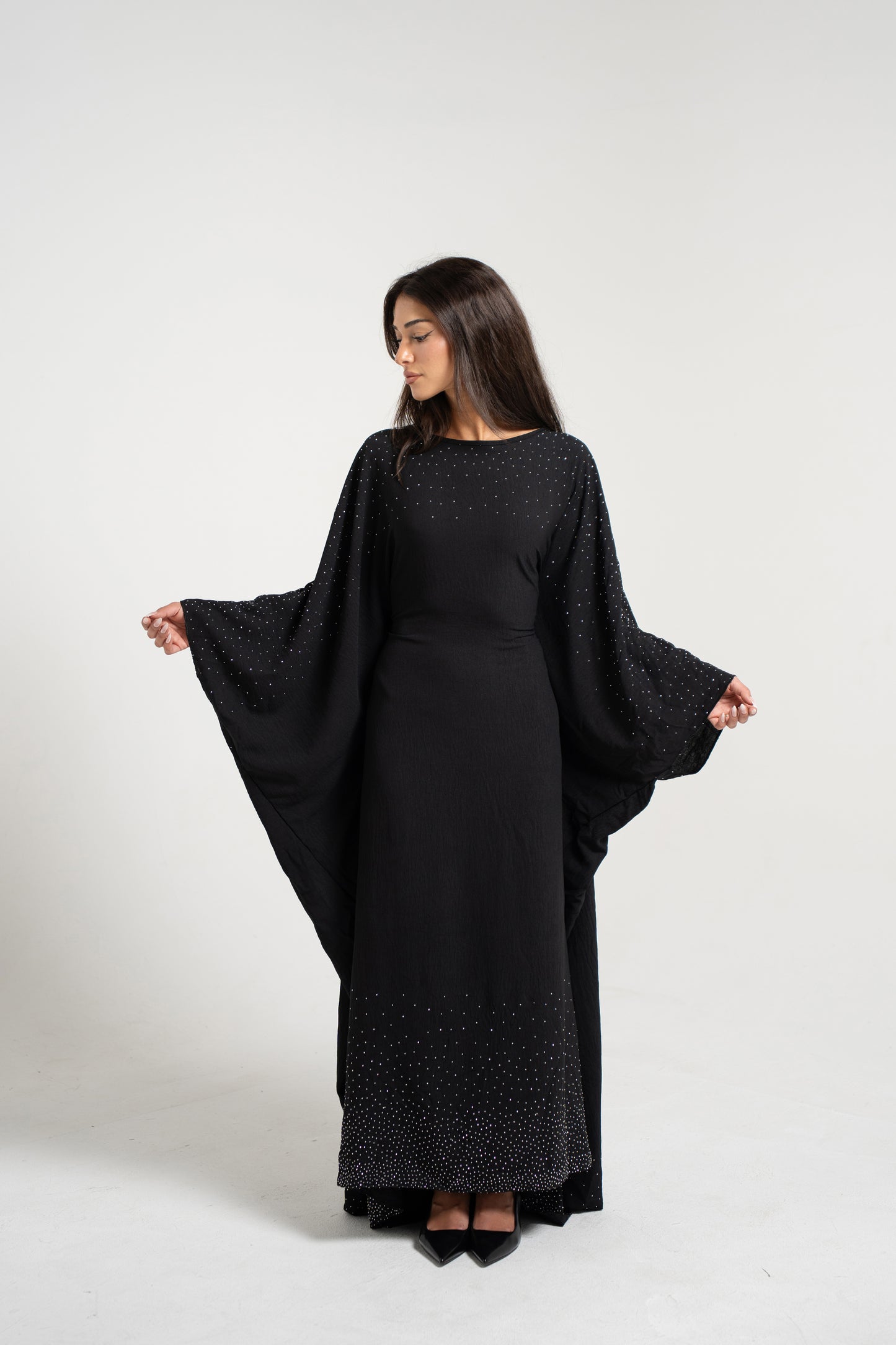 Butterfly Kaftan with Rhinestones - Black
