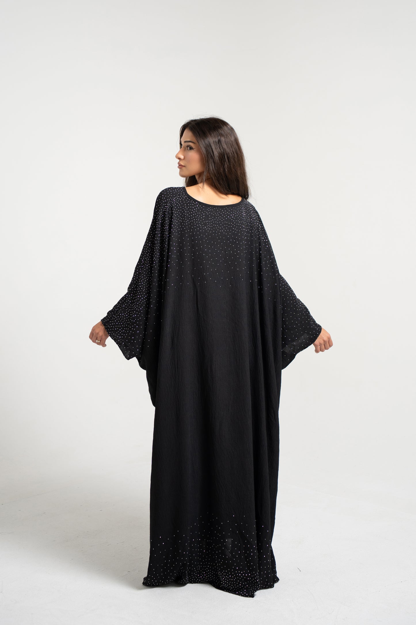 Butterfly Kaftan with Rhinestones - Black